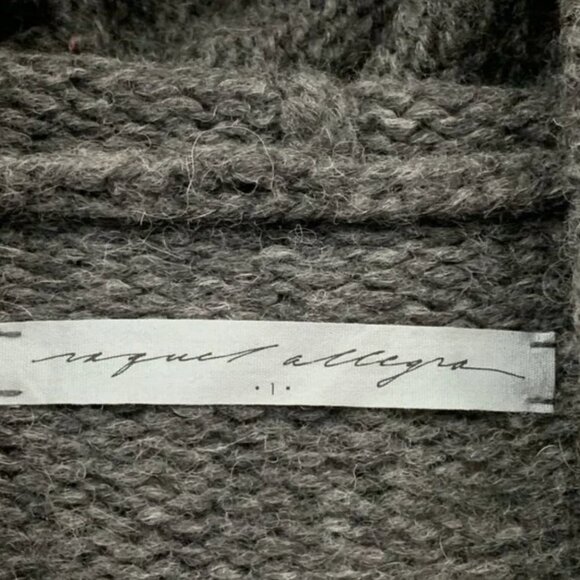 RAQUEL ALLEGRA DESTROYED BABY ALPACA OPEN FRONT HOODED CARDIGAN - Picture 14 of 14